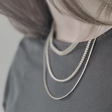 Joy Waterproof Short 3 Layered CZ Necklace 18K Gold Plating