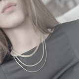 Joy Waterproof Short 3 Layered CZ Necklace 18K Gold Plating