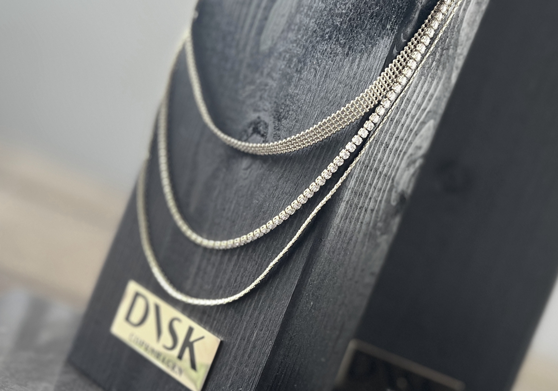 Joy Waterproof Short 3 Layered CZ Necklace 18K Gold Plating, DNSK Copenhagen