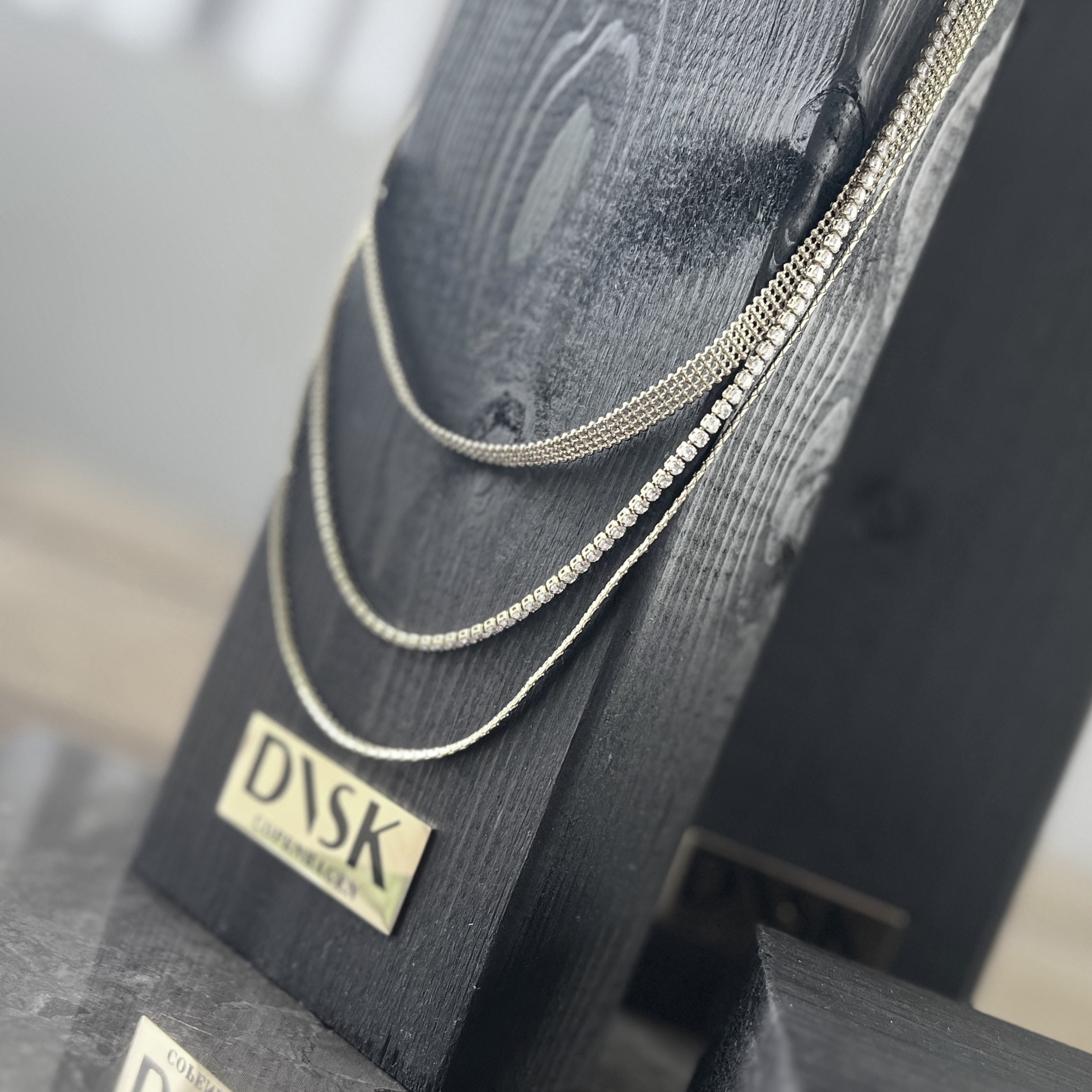 Joy Waterproof Short 3 Layered CZ Necklace 18K Gold Plating, DNSK Copenhagen