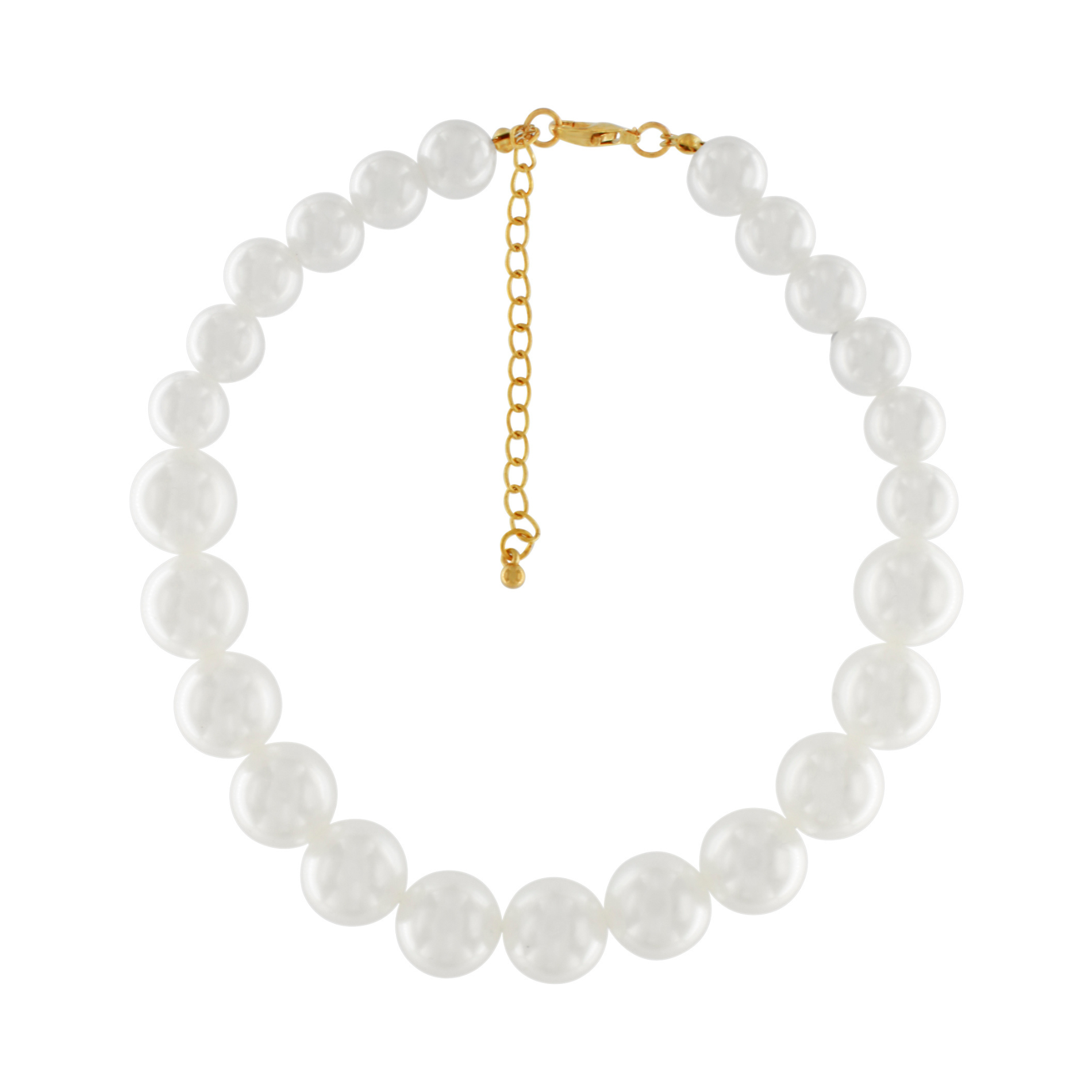 Joy Short Shorter Mega Pearl Necklace Gold Plating, DNSK Copenhagen