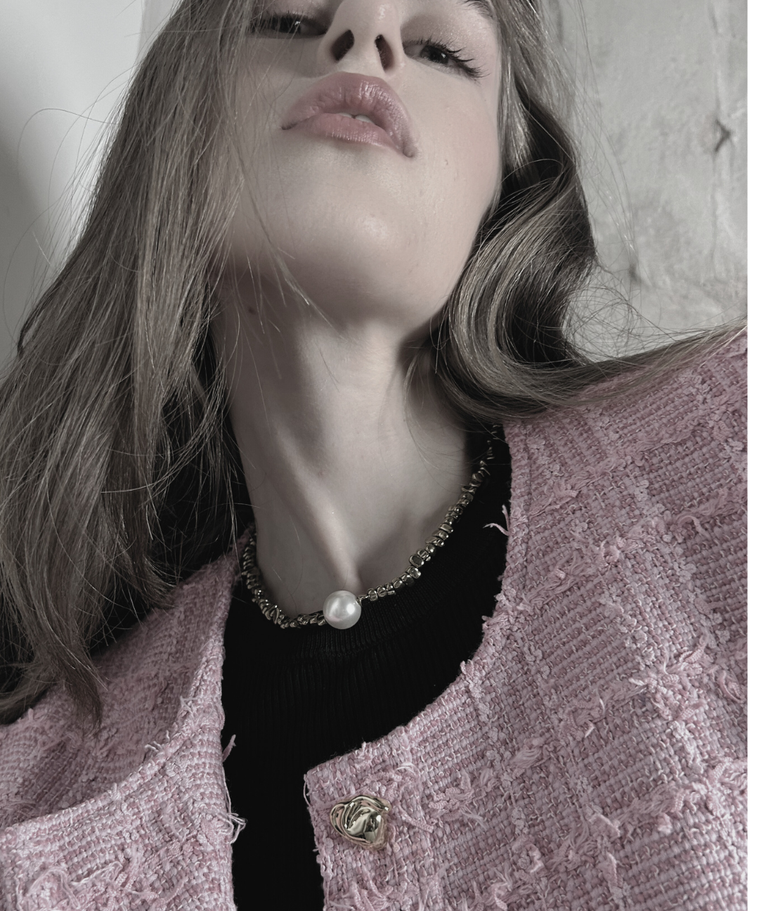 Joy Waterproof Short Single Pearl & Square Ball Necklace 18K Gold Plating, DNSK Copenhagen