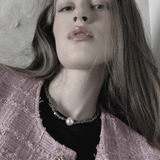 Joy Waterproof Collier court en perles simples et boules carrées plaqué or 18K