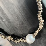 Joy Waterproof Collier court en perles simples et boules carrées plaqué or 18K