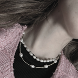 Joy Waterproof Collier court multi perles et boules plaqué or 18K