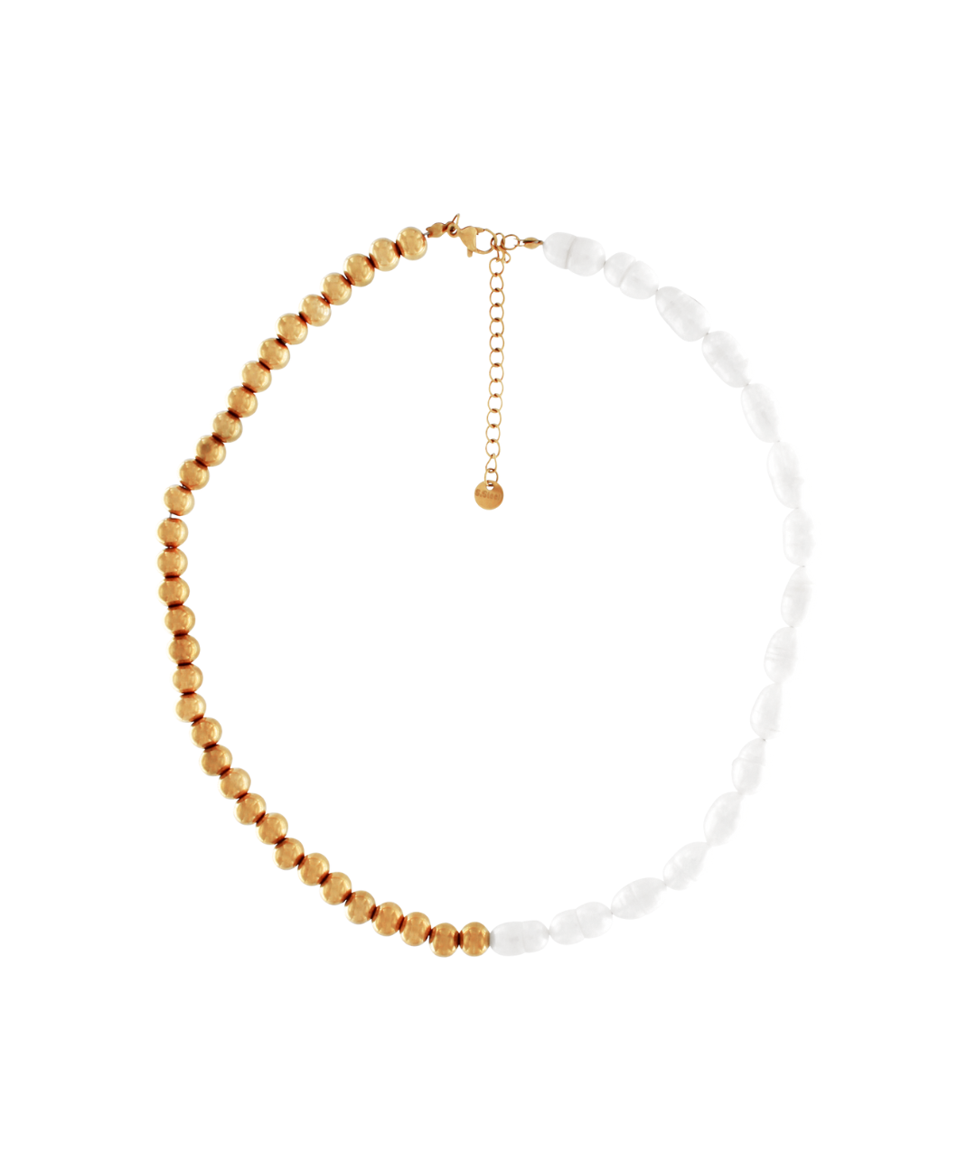 Joy Waterproof Short Irregular Freshwater Pearl & Ball Necklace 18K Gold Plating, DNSK Copenhagen