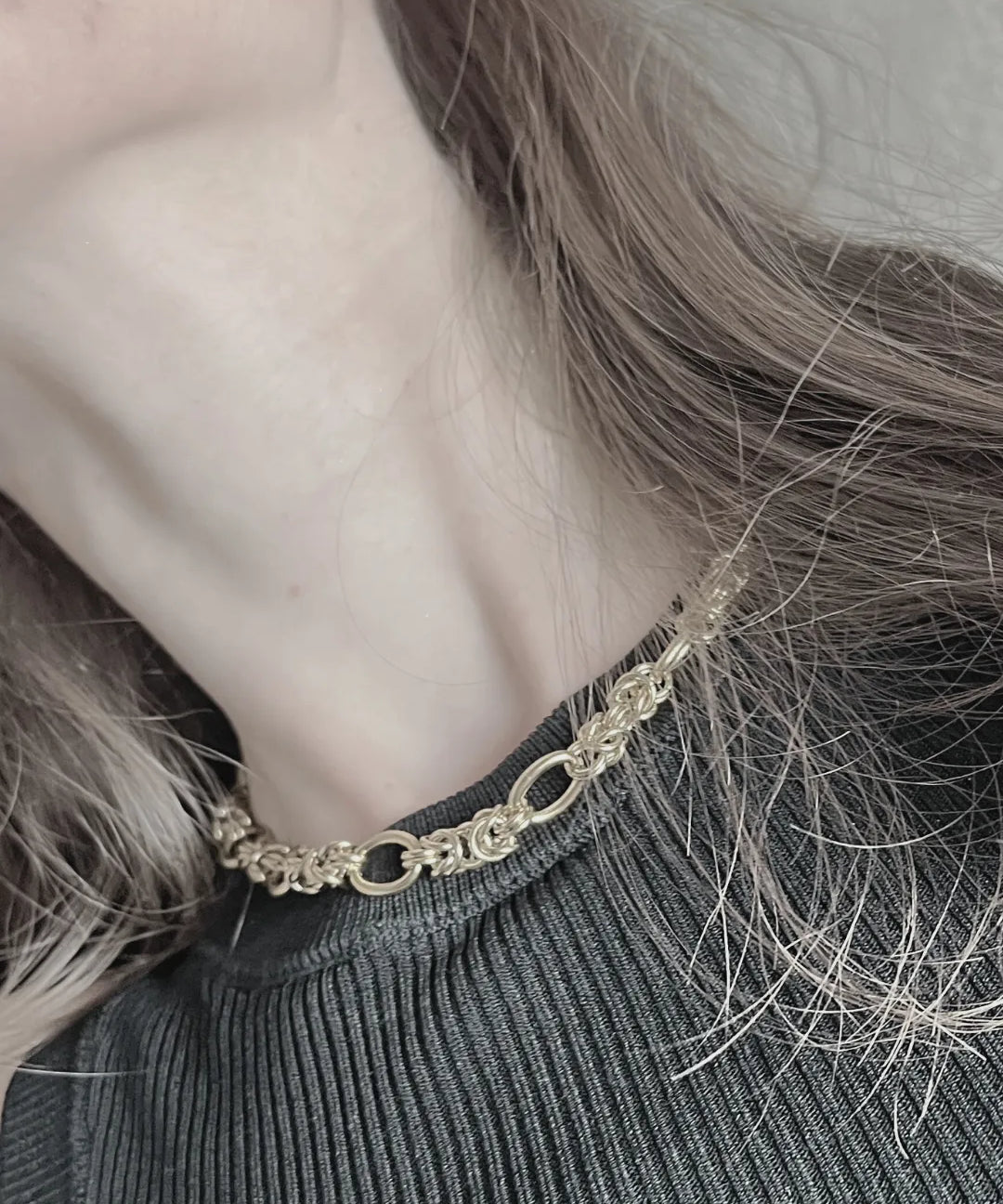 Courage Waterproof Knitted Ring Necklace 18K Gold Plating, DNSK Copenhagen