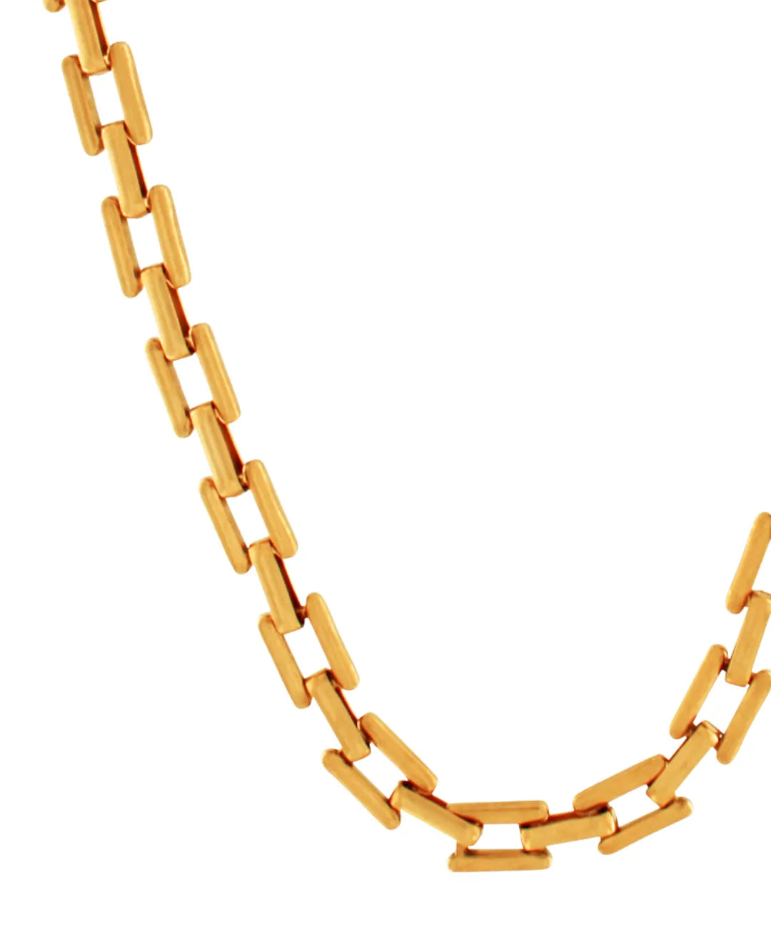 Passion Waterproof Square Link Necklace 18K Gold Plating, DNSK Copenhagen