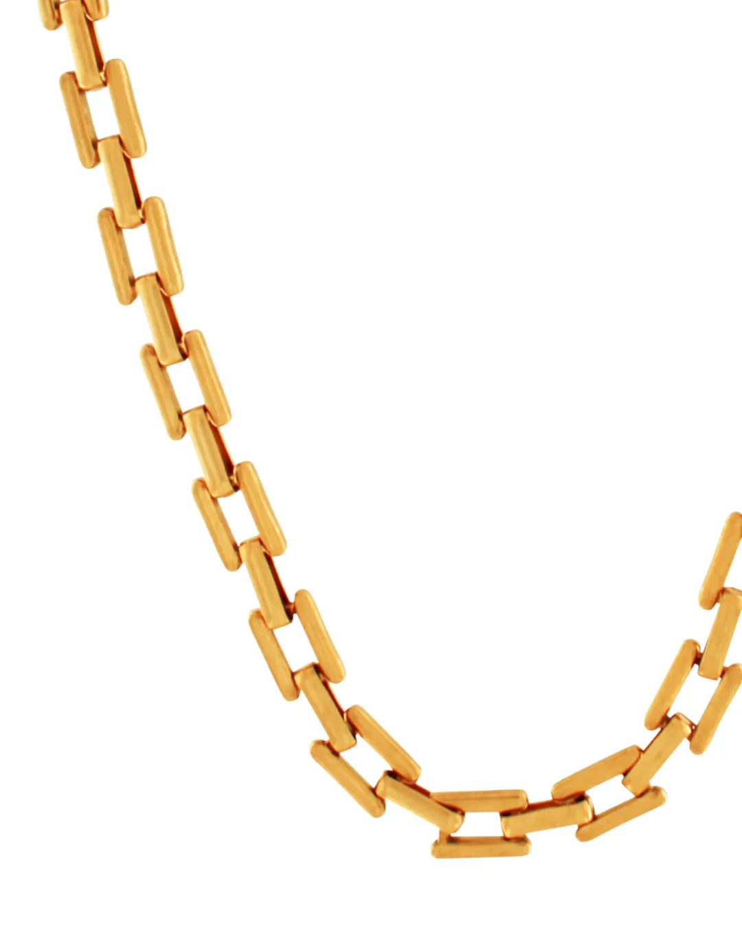 Passion Waterproof Square Link Necklace 18K Gold Plating, DNSK Copenhagen