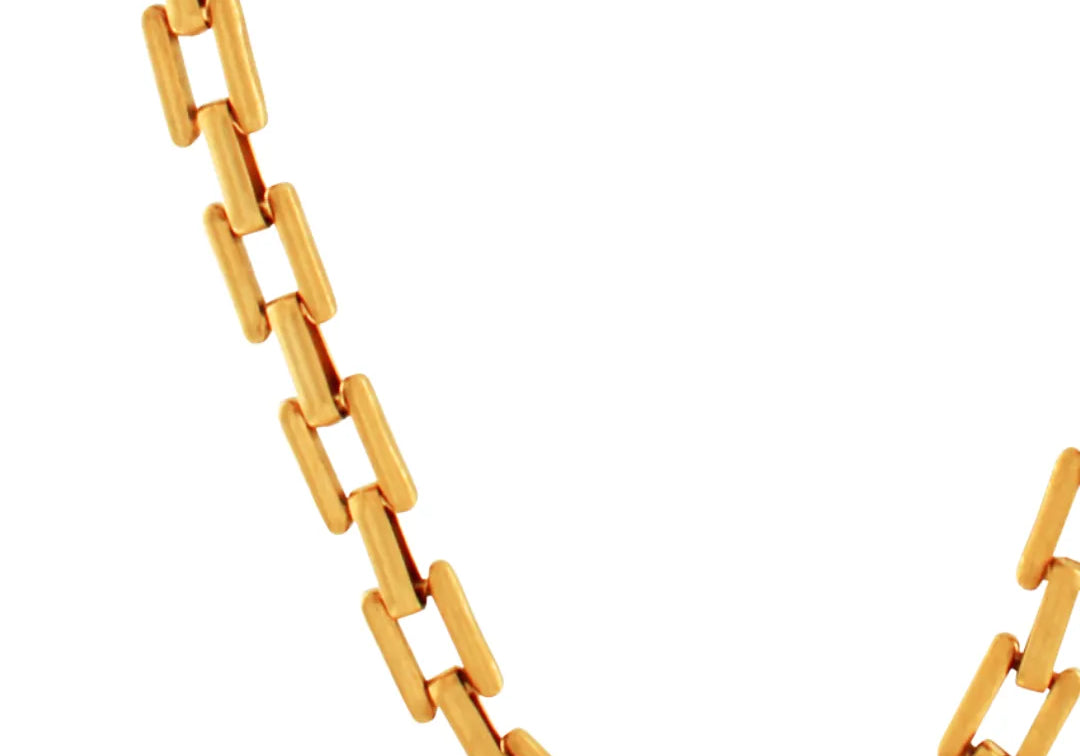 Passion Waterproof Collier à maillons carrés plaqué or 18K, DNSK Copenhagen