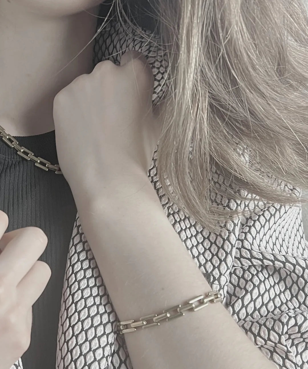 Passion Waterproof Square Link Necklace 18K Gold Plating, DNSK Copenhagen