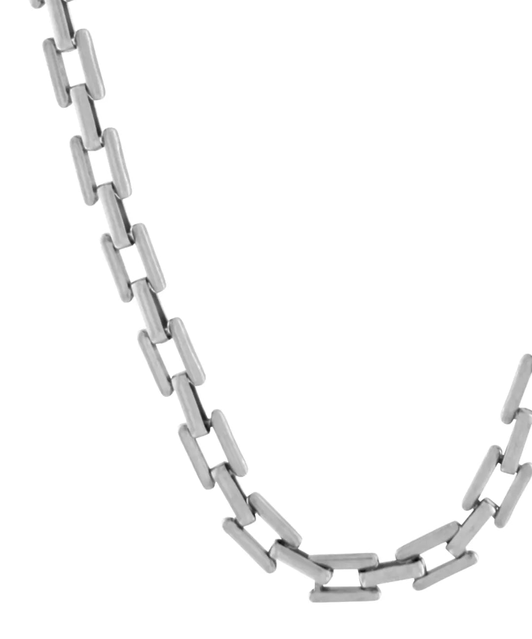 Passion Waterproof Square Link Necklace Silver Plating, DNSK Copenhagen