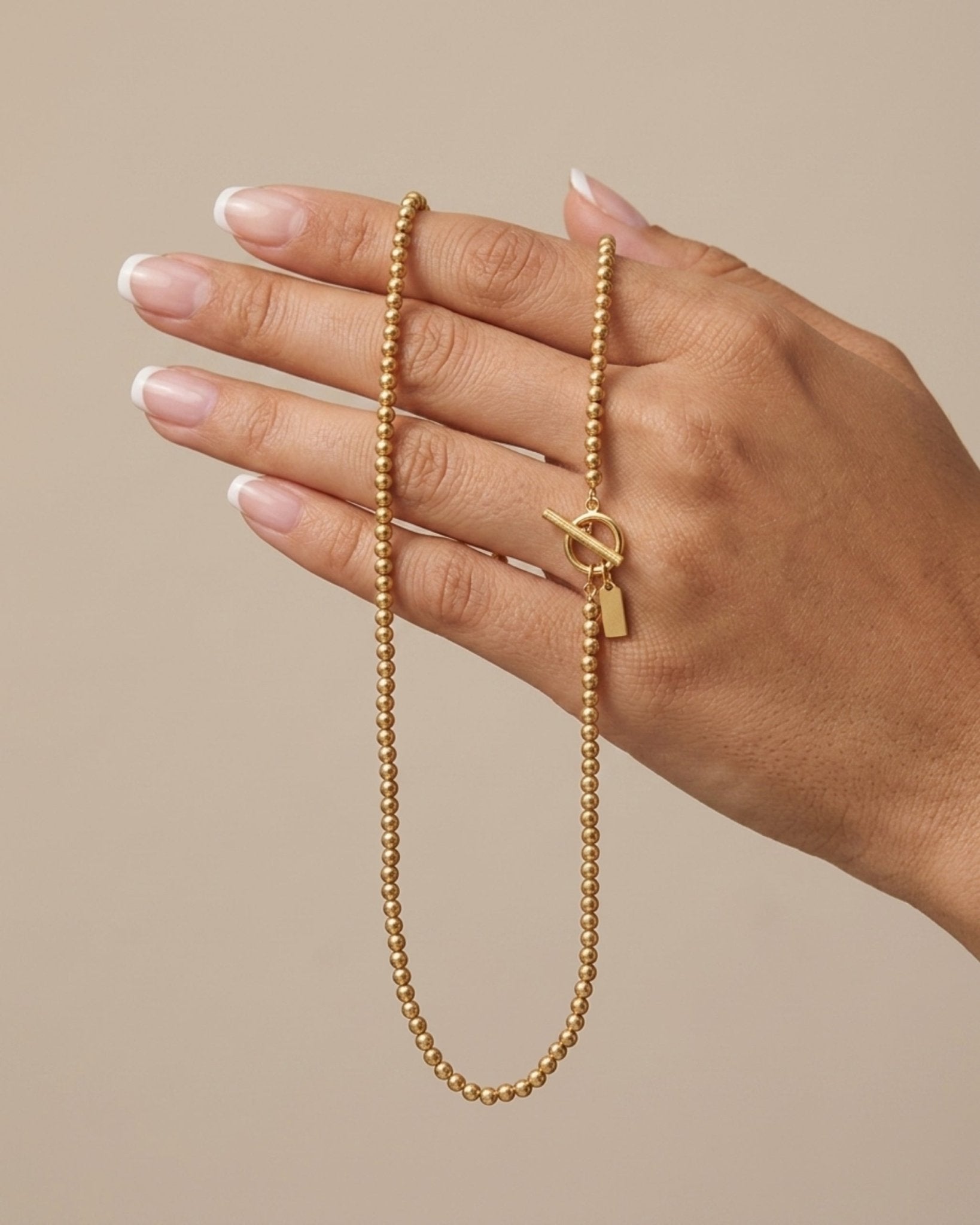 AUDORA Waterproof 18K Gold Plated Long Necklace - Sanded Stainless Steel - DANSK Copenhagen