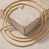 AUDORA Waterproof 18K Gold Plated Long Necklace - Sanded Stainless Steel - DANSK Copenhagen