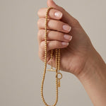 AUDORA Waterproof 18K Gold Plated Long Necklace - Sanded Stainless Steel - DANSK Copenhagen