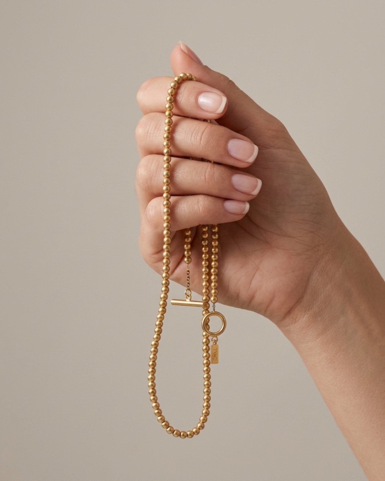 AUDORA Waterproof 18K Gold Plated Long Necklace - Sanded Stainless Steel - DANSK Copenhagen