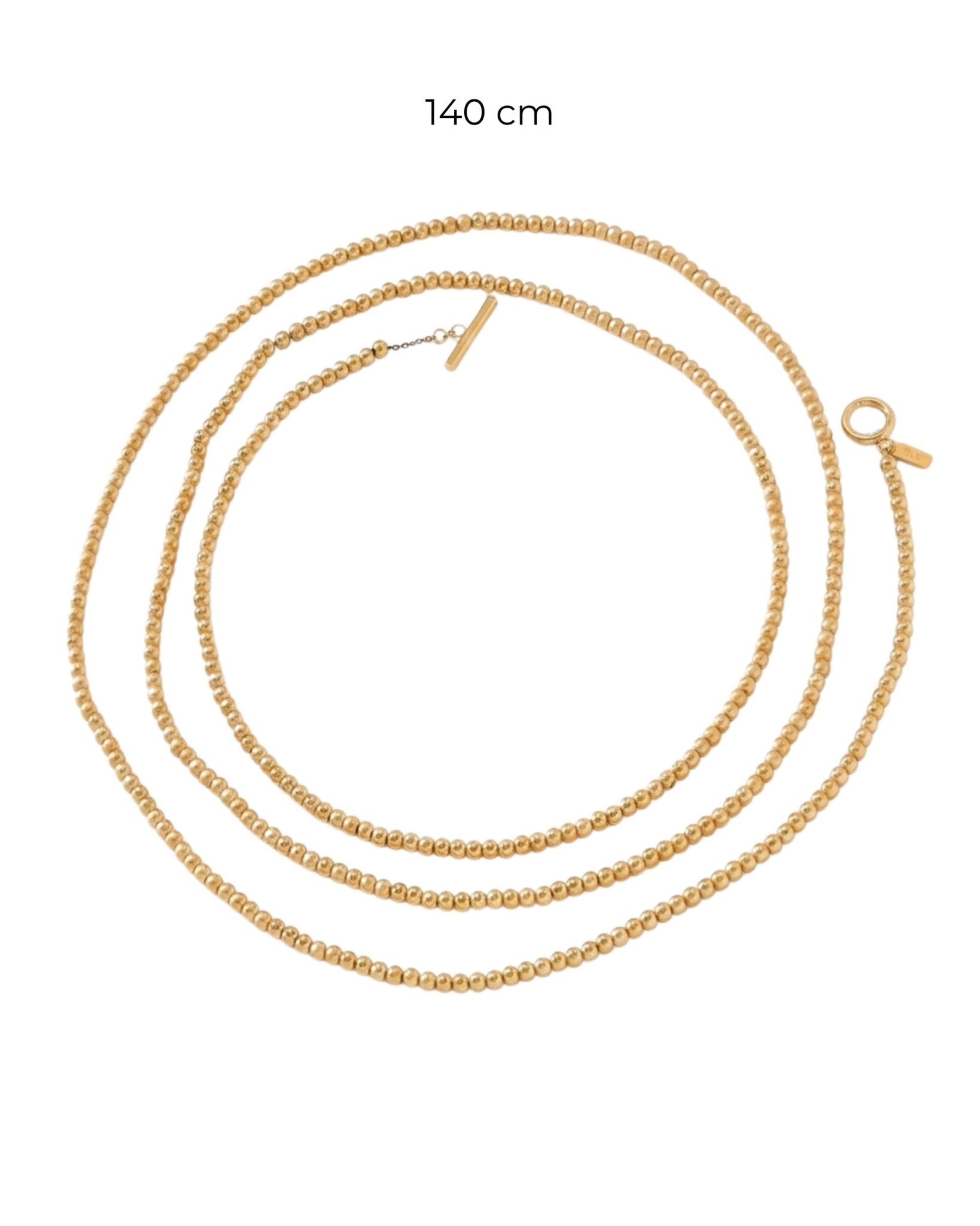 AUDORA Waterproof 18K Gold Plated Long Necklace - Sanded Stainless Steel - DANSK Copenhagen