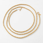 AUDORA Waterproof 18K Gold Plated Long Necklace - Sanded Stainless Steel - DANSK Copenhagen