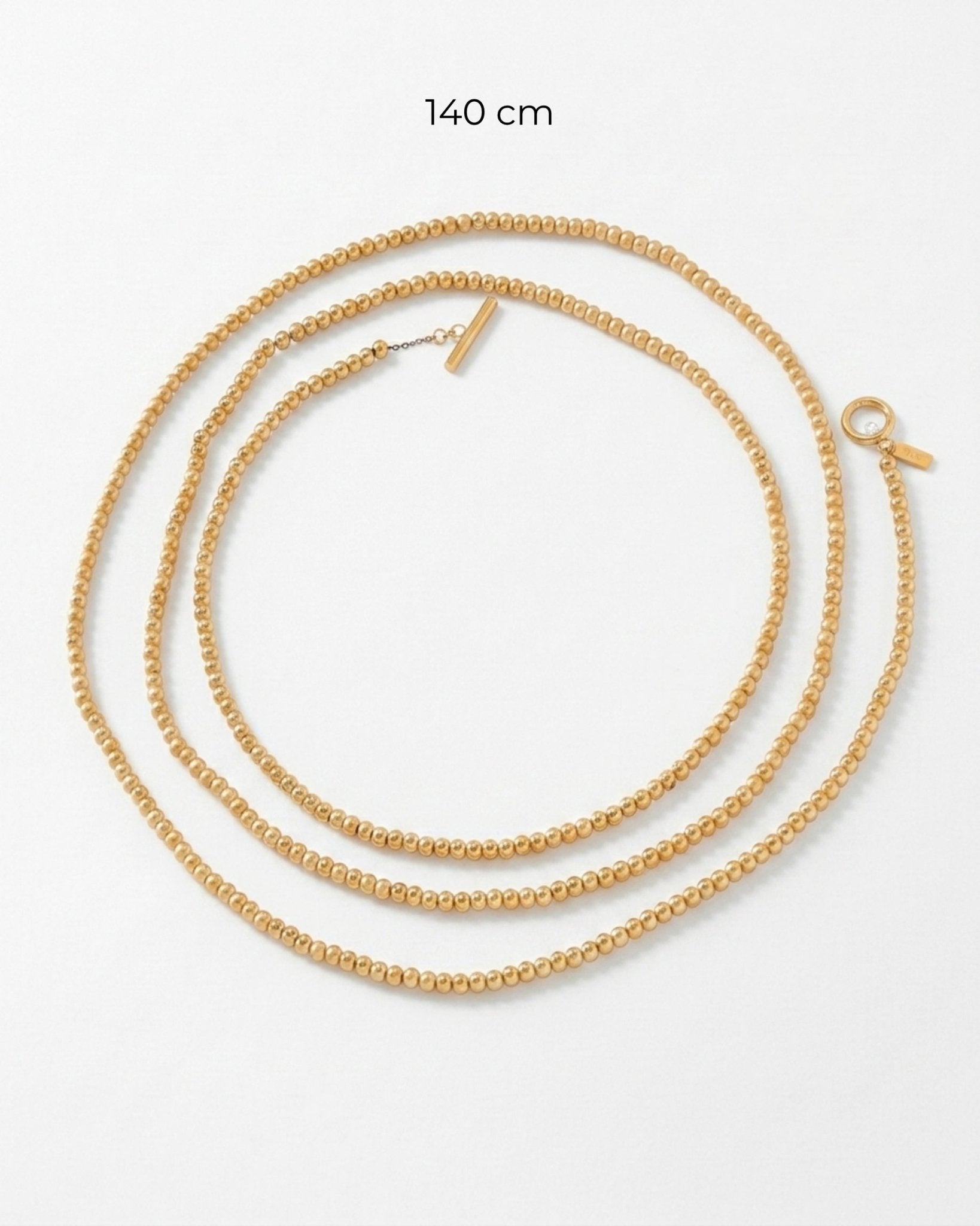 AUDORA Waterproof 18K Gold Plated Long Necklace - Sanded Stainless Steel - DANSK Copenhagen