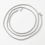 AUDORA Waterproof Silver Stainless Steel Long Necklace - Sanded Finish - DANSK Copenhagen