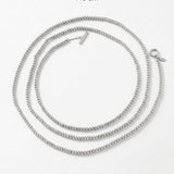 AUDORA Waterproof Silver Stainless Steel Long Necklace - Sanded Finish - DANSK Copenhagen