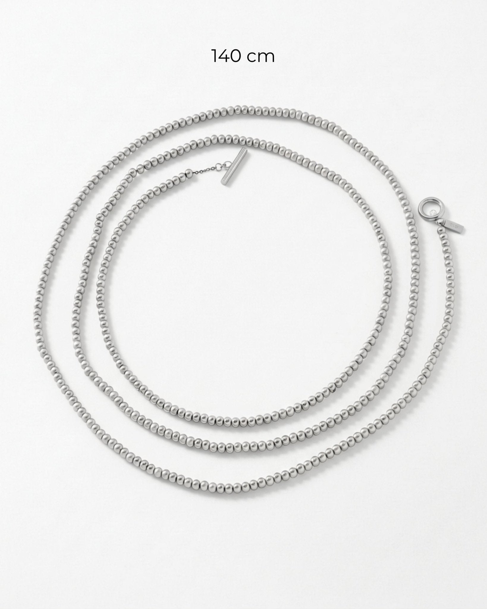AUDORA Waterproof Silver Stainless Steel Long Necklace - Sanded Finish - DANSK Copenhagen