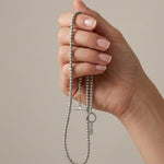 AUDORA Waterproof Silver Stainless Steel Long Necklace - Sanded Finish - DANSK Copenhagen