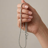 AUDORA Waterproof Silver Stainless Steel Long Necklace - Sanded Finish - DANSK Copenhagen