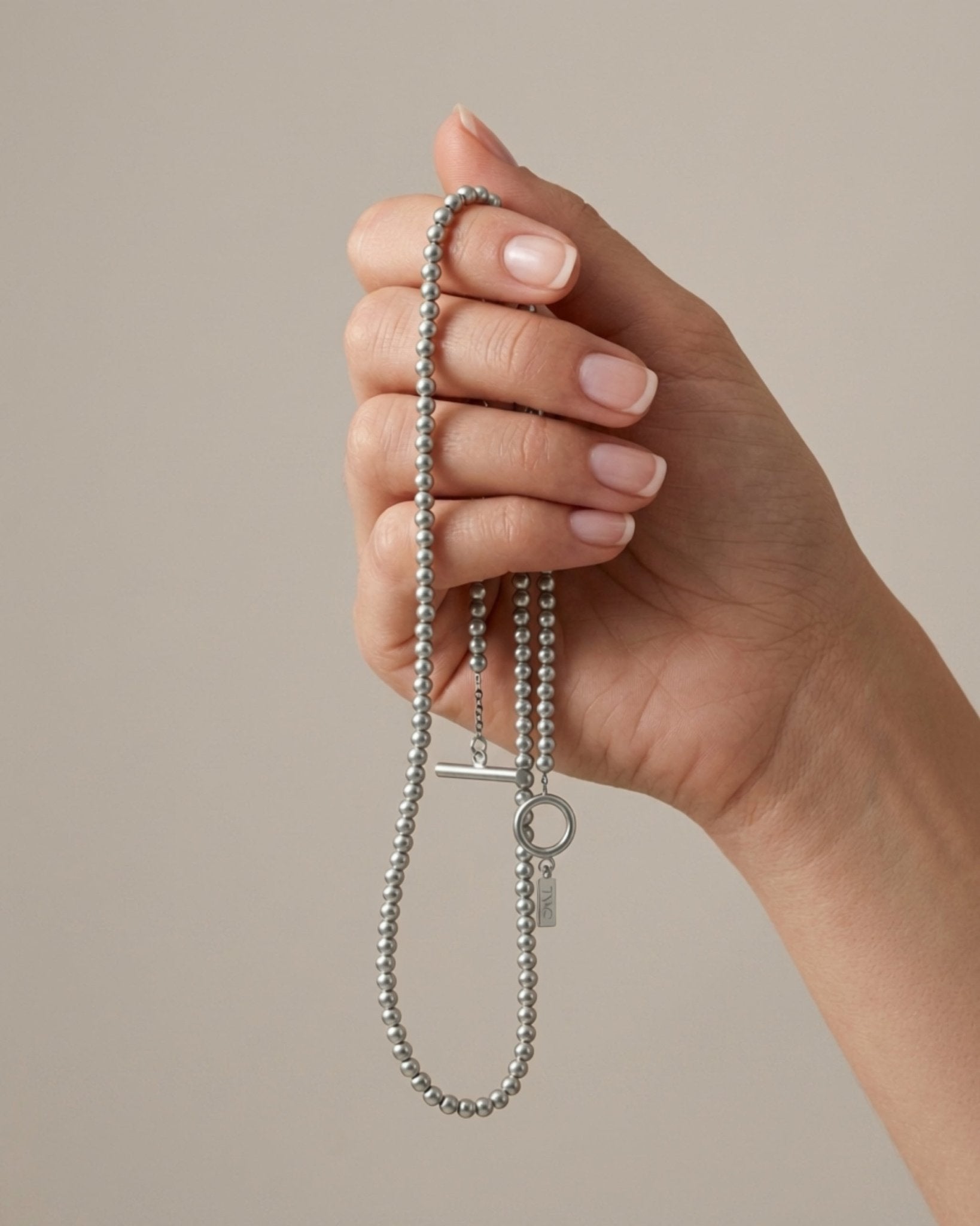 AUDORA Waterproof Silver Stainless Steel Long Necklace - Sanded Finish - DANSK Copenhagen