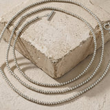 AUDORA Waterproof Silver Stainless Steel Long Necklace - Sanded Finish - DANSK Copenhagen