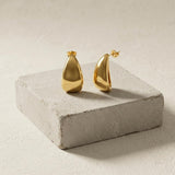 Courage Waterproof 3D Mirror Statement Earring 18K Gold Plating Plating - DANSK Copenhagen