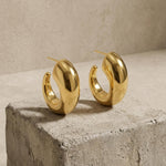 Courage Waterproof Chunky Curve Earring 18K Gold Plating - DANSK Copenhagen