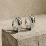 Courage Waterproof Chunky Curve Earring Silver Plating - DANSK Copenhagen