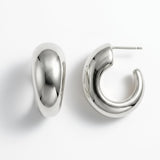 Courage Waterproof Chunky Curve Earring Silver Plating - DANSK Copenhagen