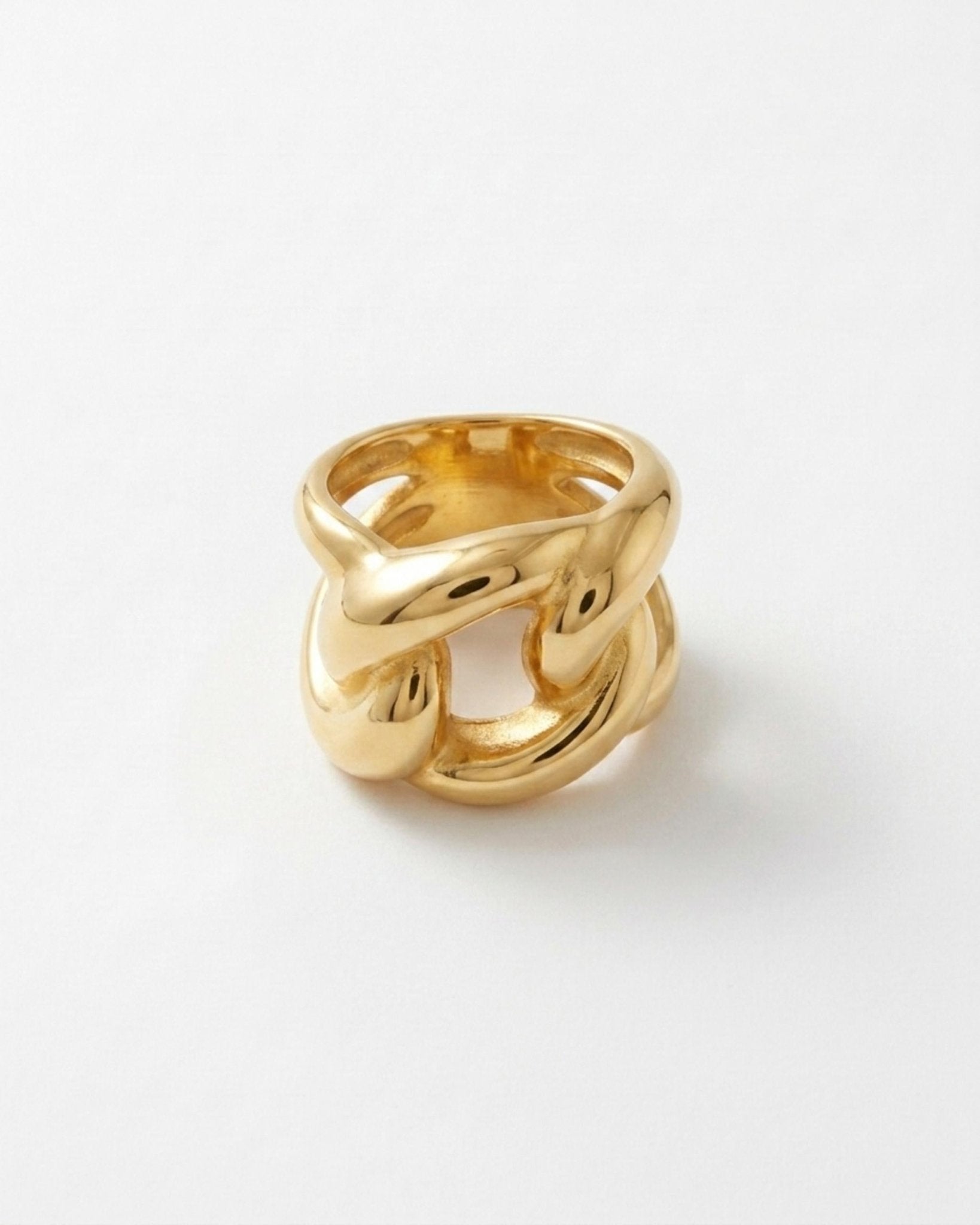 Courage Waterproof Chunky Link Statement Ring 18K Gold Plating - DANSK Copenhagen