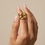 Courage Waterproof Chunky Link Statement Ring 18K Gold Plating - DANSK Copenhagen