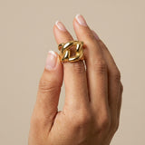 Courage Waterproof Chunky Link Statement Ring 18K Gold Plating - DANSK Copenhagen