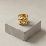 Courage Waterproof Chunky Link Statement Ring 18K Gold Plating - DANSK Copenhagen