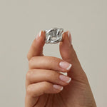 Courage Waterproof Chunky Link Statement Ring Silver Plating - DANSK Copenhagen