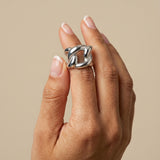 Courage Waterproof Chunky Link Statement Ring Silver Plating - DANSK Copenhagen