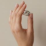 Courage Waterproof Chunky Link Statement Ring Silver Plating - DANSK Copenhagen