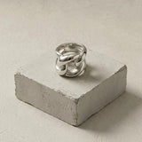 Courage Waterproof Chunky Link Statement Ring Silver Plating - DANSK Copenhagen