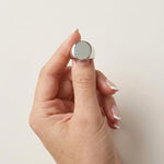Courage Waterproof Chunky Signet Statement Ring Silver Plating - DANSK Copenhagen
