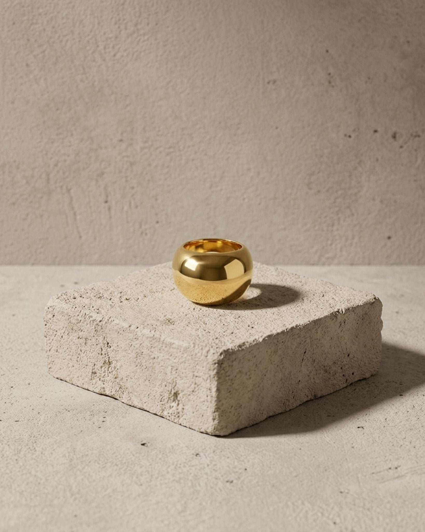 Courage Waterproof Chunky Sphere Statement Ring 18K Gold Plating - DANSK Copenhagen