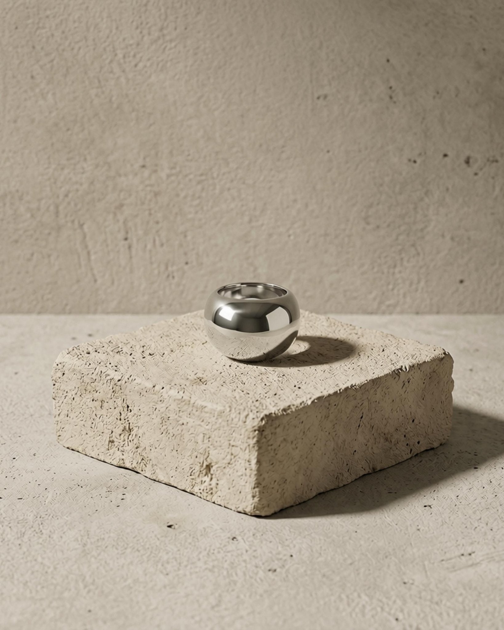 Courage Waterproof Chunky Sphere Statement Ring Silver Plating - DANSK Copenhagen