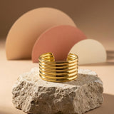 Courage Waterproof Multi Row Cuff Bracelet 18K Gold Plating Plating - DANSK Copenhagen