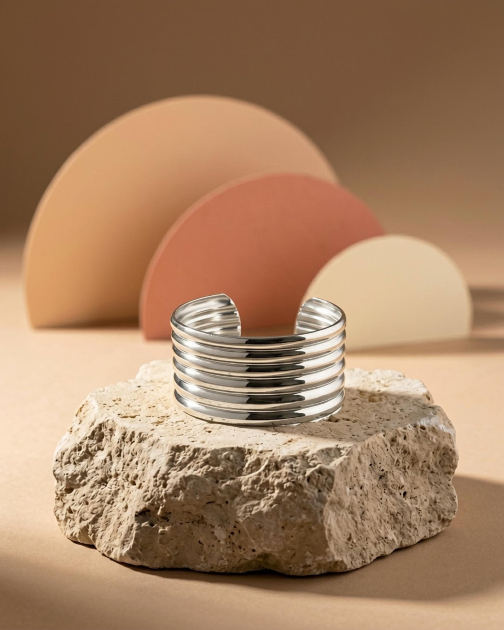 Courage Waterproof Multi Row Cuff Bracelet Silver Plating - DANSK Copenhagen