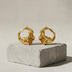 Courage Waterproof Open Circle Post Earring 18K Gold Plating - DANSK Copenhagen