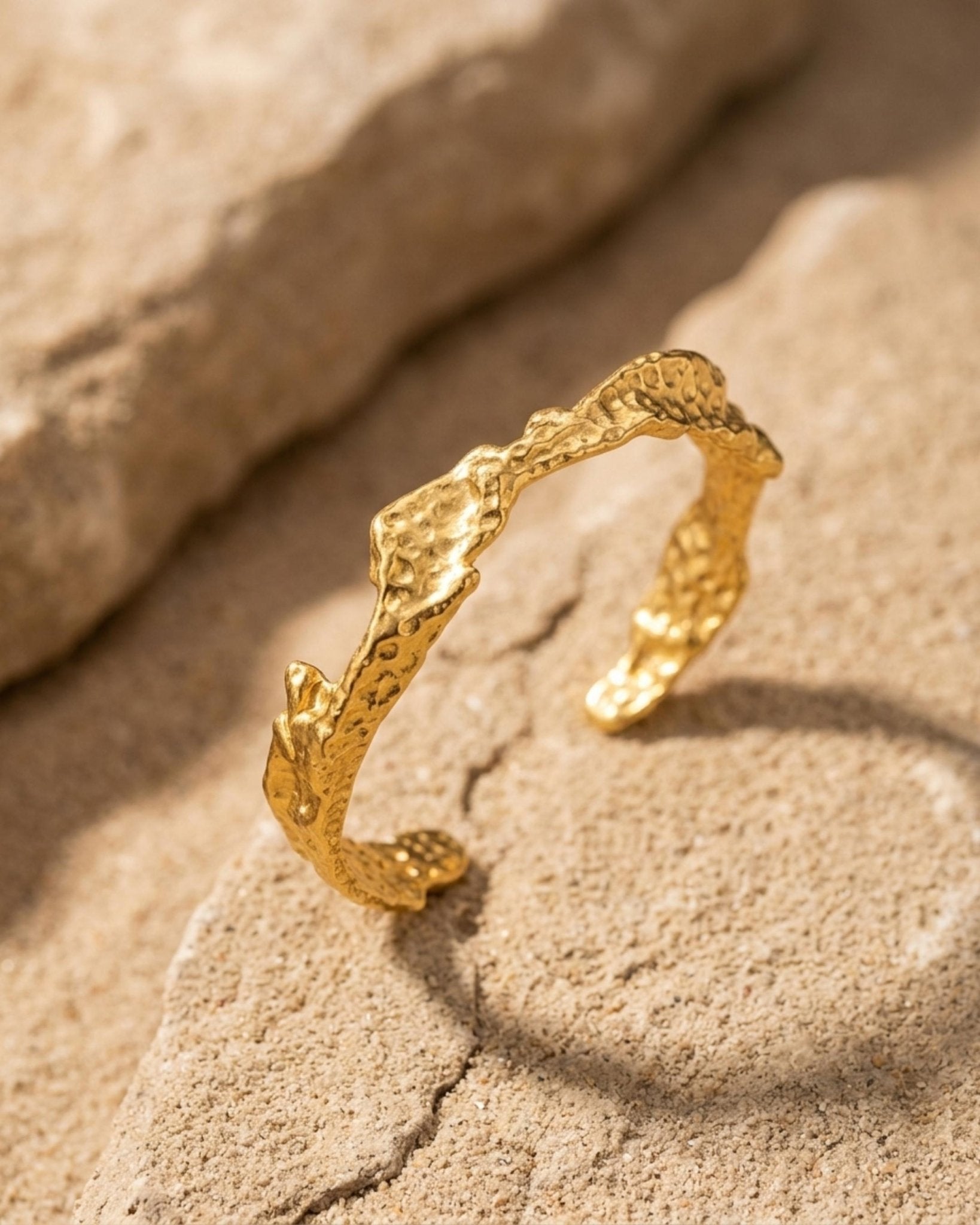Courage Waterproof Organic Statement Cuff 18K Gold Plating - DANSK Copenhagen