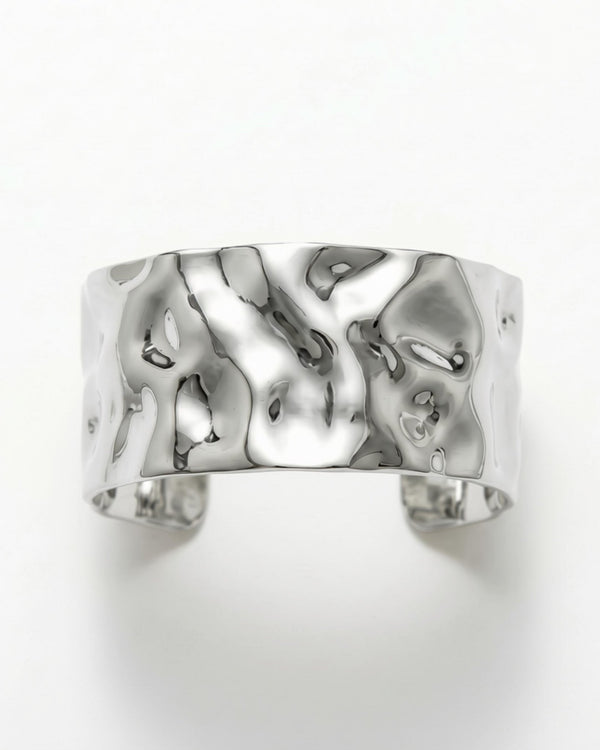 Courage Waterproof Organic Statement Cuff Bracelet Silver Plating - DANSK Copenhagen